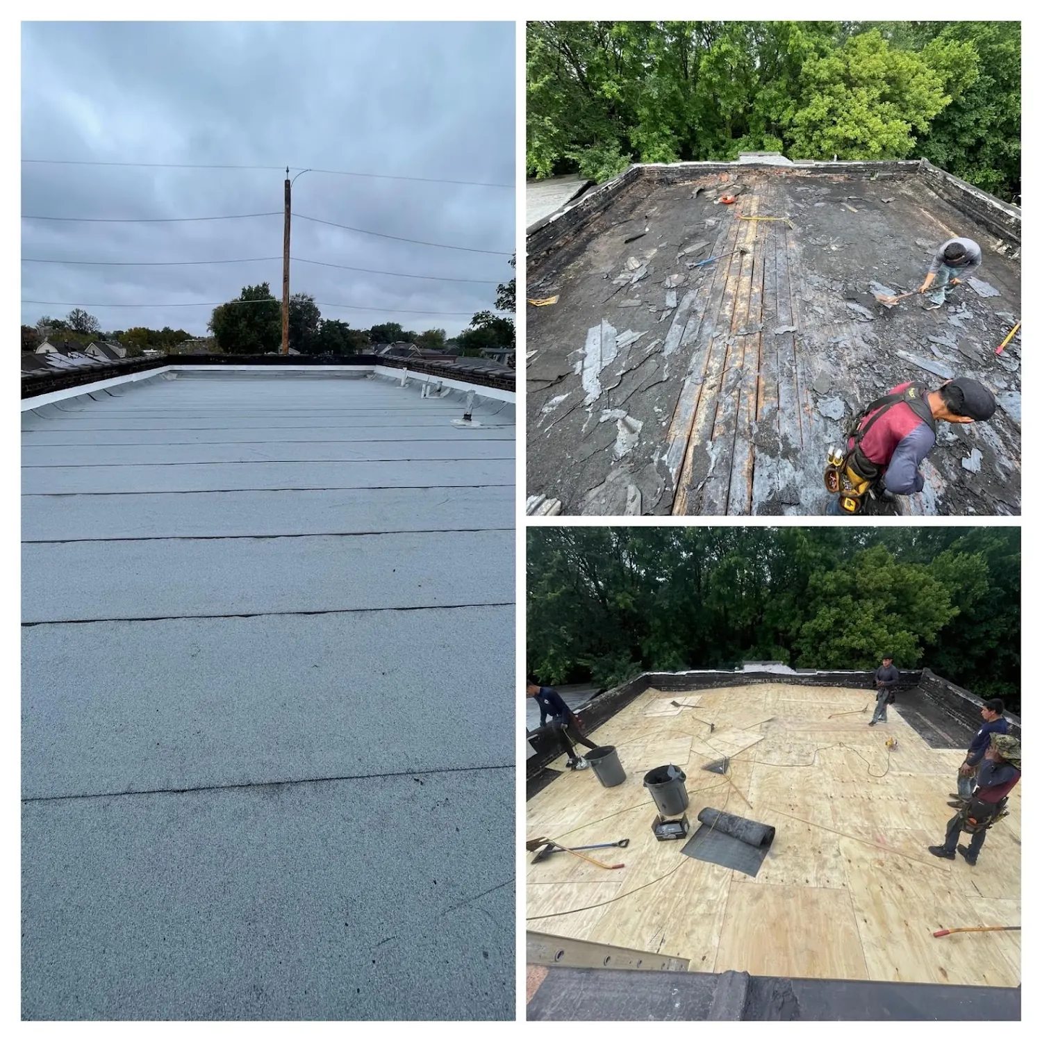 Roof damage repair and decking work by All United Construction in New Jersey