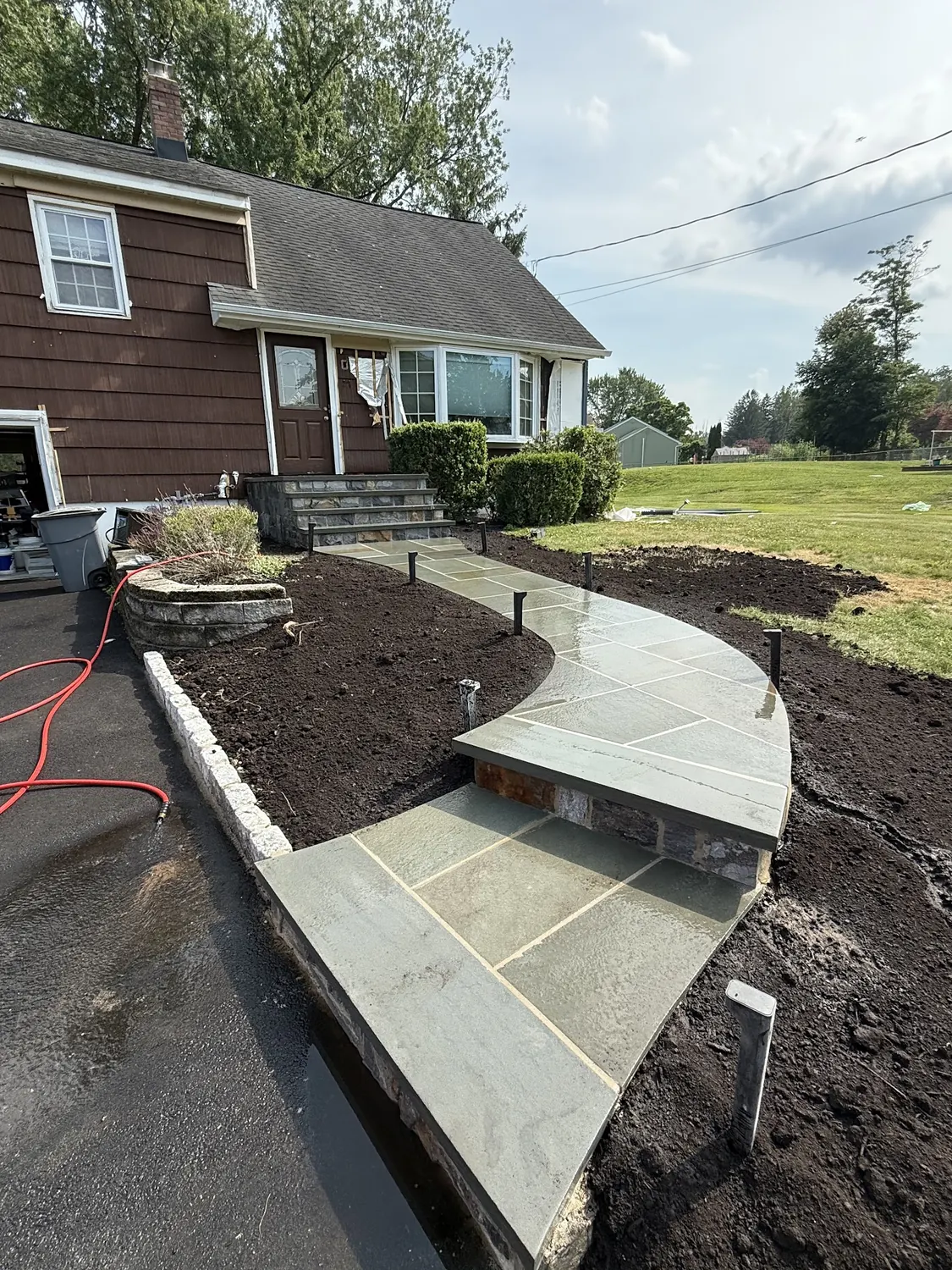 Walkway and entry masonry work by All United Construction in New Jersey